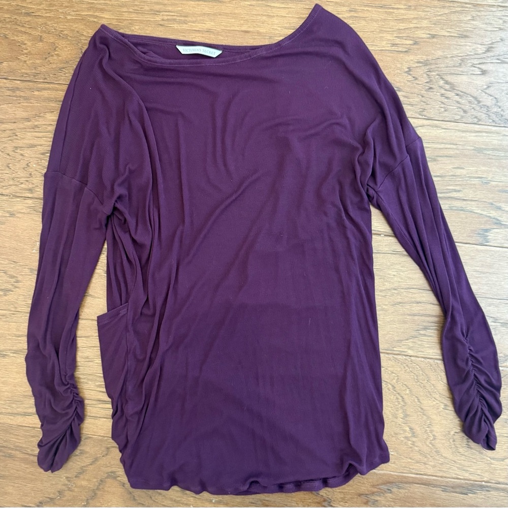 Victoria's Secret Open Back Plum Long Sleeve Tee